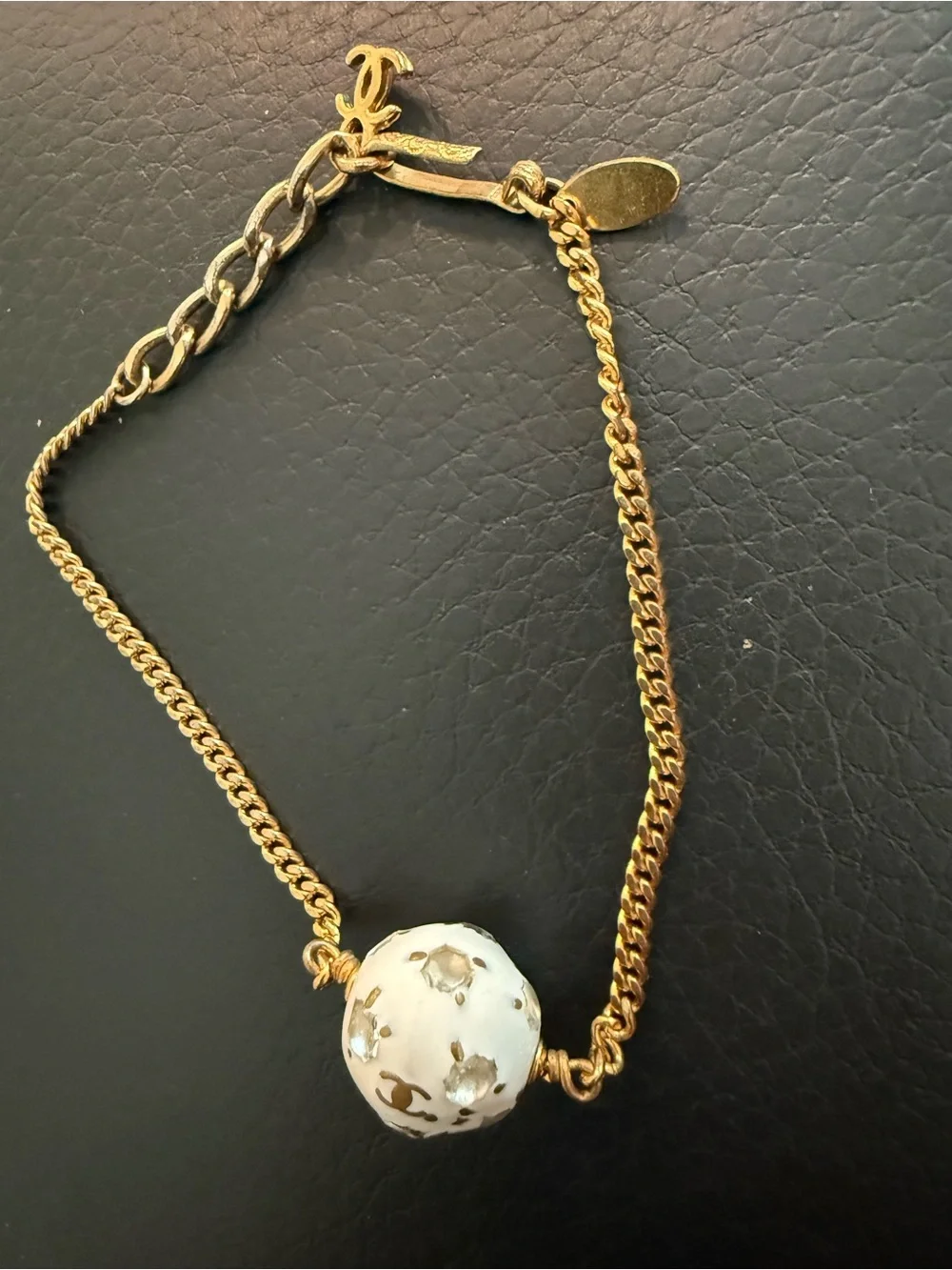 Chanel Vintage Coco Mark 98P Soccer Ball Charm Bracelet